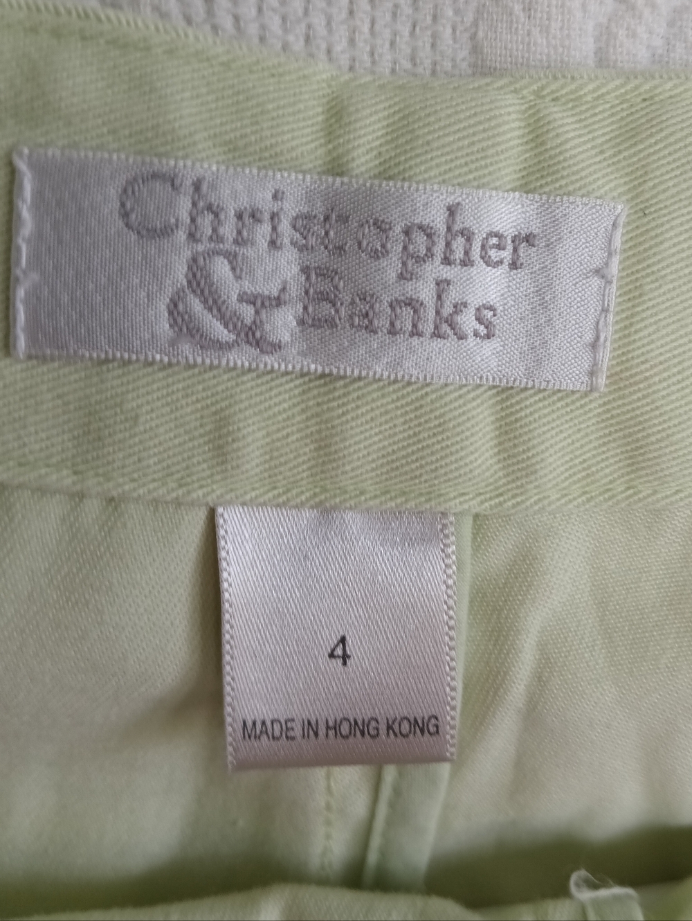 Christopher & Banks Lime Green Fruit Chinos Embroidered Cropped retro Summer Bbq - Picture 8 of 12